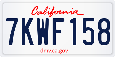 CA license plate 7KWF158
