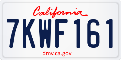 CA license plate 7KWF161