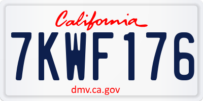 CA license plate 7KWF176