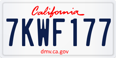 CA license plate 7KWF177