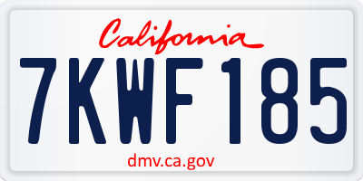 CA license plate 7KWF185