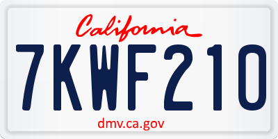 CA license plate 7KWF210