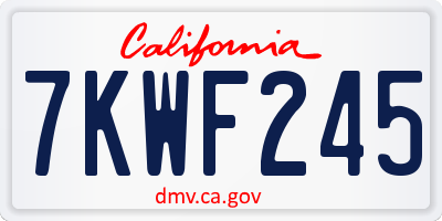 CA license plate 7KWF245