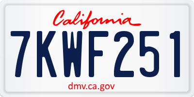 CA license plate 7KWF251
