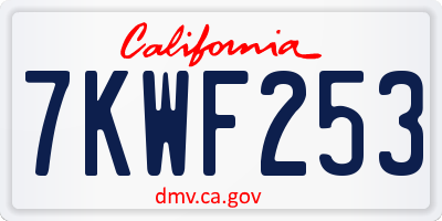 CA license plate 7KWF253
