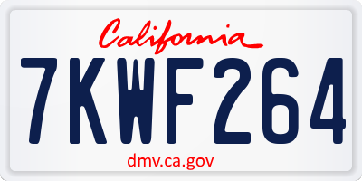 CA license plate 7KWF264