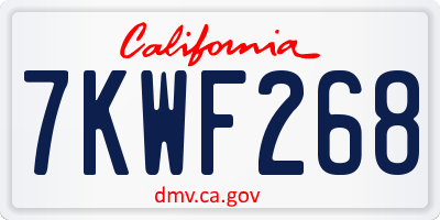 CA license plate 7KWF268