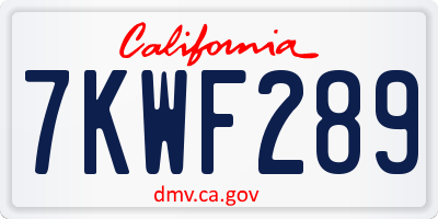 CA license plate 7KWF289