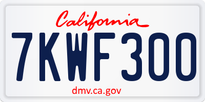 CA license plate 7KWF300
