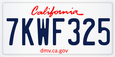 CA license plate 7KWF325