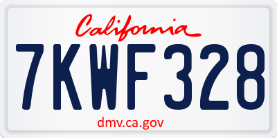 CA license plate 7KWF328