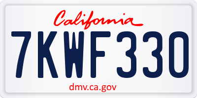 CA license plate 7KWF330