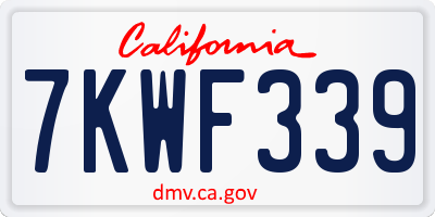 CA license plate 7KWF339