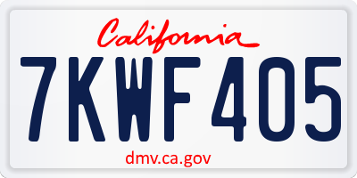 CA license plate 7KWF405