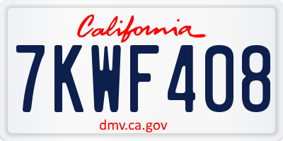 CA license plate 7KWF408
