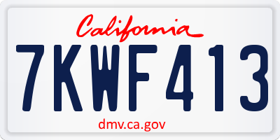 CA license plate 7KWF413