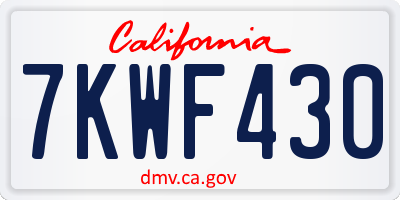 CA license plate 7KWF430