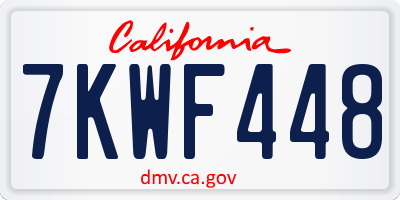 CA license plate 7KWF448