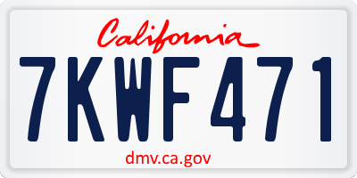 CA license plate 7KWF471