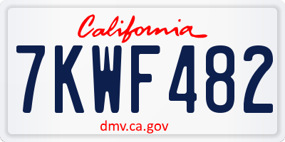 CA license plate 7KWF482