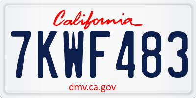 CA license plate 7KWF483