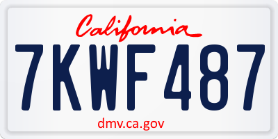 CA license plate 7KWF487