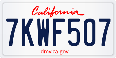 CA license plate 7KWF507