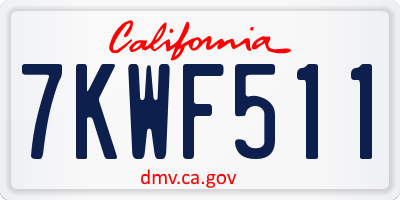 CA license plate 7KWF511