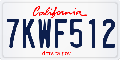 CA license plate 7KWF512