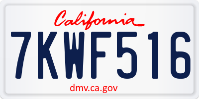 CA license plate 7KWF516