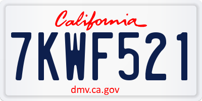 CA license plate 7KWF521