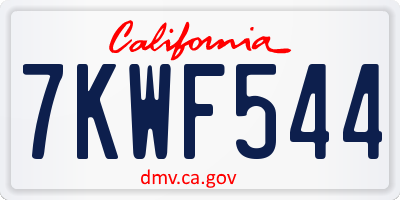 CA license plate 7KWF544