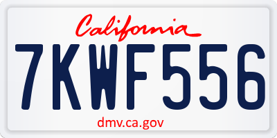 CA license plate 7KWF556