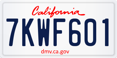 CA license plate 7KWF601