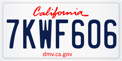CA license plate 7KWF606
