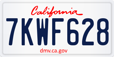 CA license plate 7KWF628