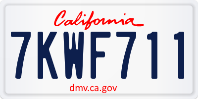 CA license plate 7KWF711