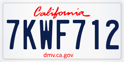 CA license plate 7KWF712