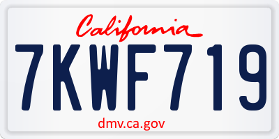 CA license plate 7KWF719