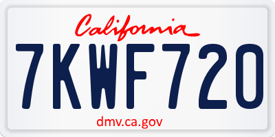CA license plate 7KWF720