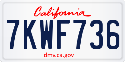 CA license plate 7KWF736