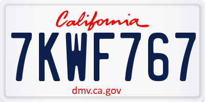 CA license plate 7KWF767