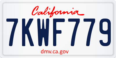 CA license plate 7KWF779