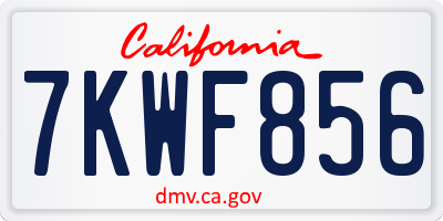 CA license plate 7KWF856