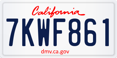 CA license plate 7KWF861