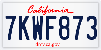 CA license plate 7KWF873