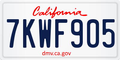 CA license plate 7KWF905
