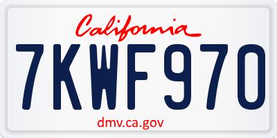 CA license plate 7KWF970