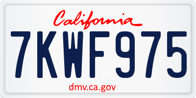 CA license plate 7KWF975