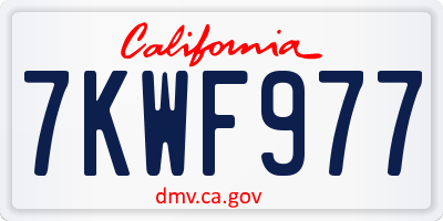 CA license plate 7KWF977